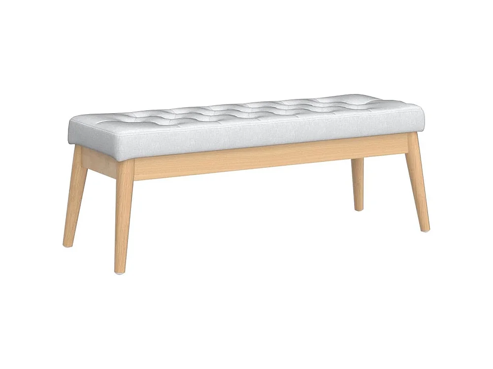 Cassapanca Pouf Ottomana Grigio Ingresso Panca Imbottitura Alta Densità 108x41cm