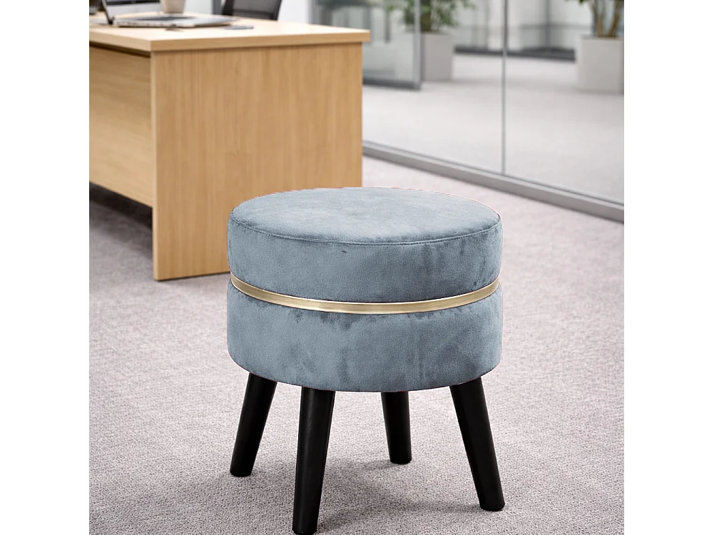 Pouf Sgabello Rotondo Cielo Design Moderno Poggiapiedi con Rivestimento Velluto