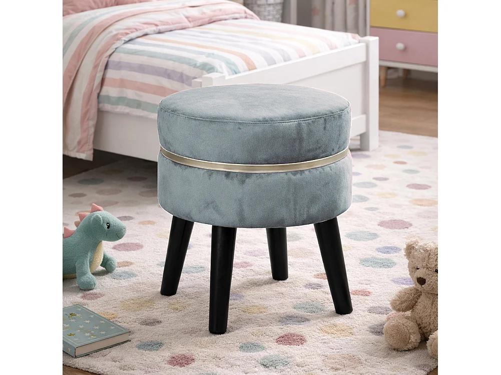 Pouf Sgabello Rotondo Cielo Design Moderno Poggiapiedi con Rivestimento Velluto