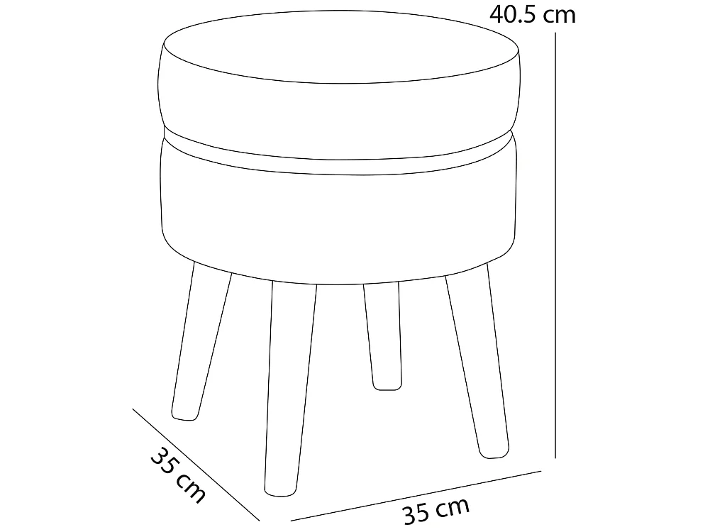 Pouf Sgabello Rotondo Cielo Design Moderno Poggiapiedi con Rivestimento Velluto
