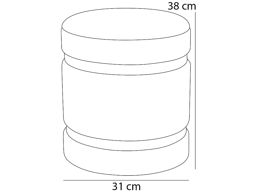Set 2 pouf contenitore in velluto nero/oro Ø38x44 e Ø31x38 cm