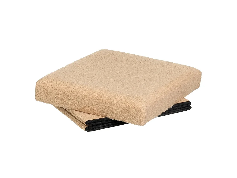 Pouf Baule Pieghevole Salvaspazio Beige Poggiapiedi Contenitore 38x38x38cm