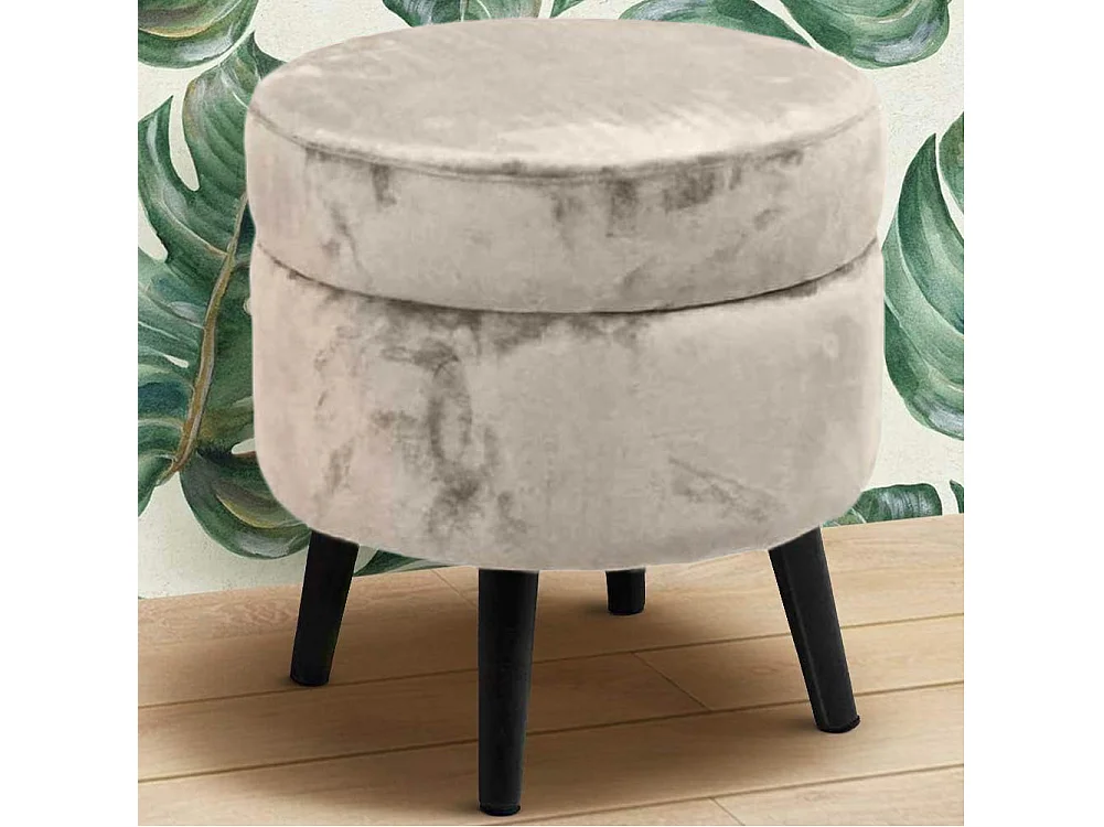 Pouf contenitore beige apribile cm 37 x 40 h