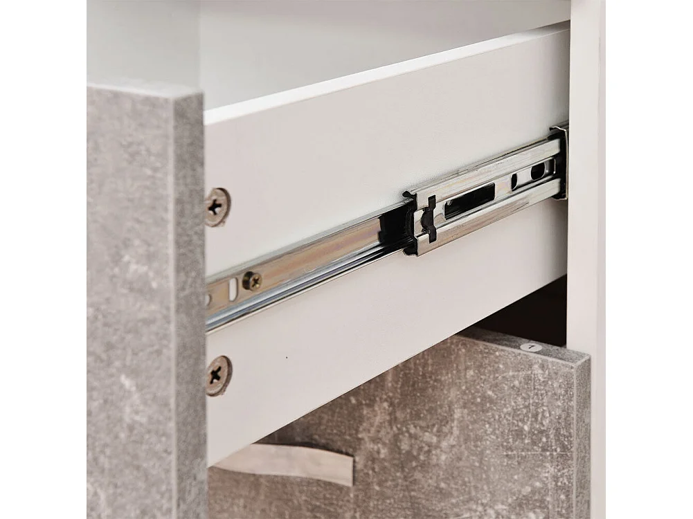 Cassettiera per Cucina Mobile Mobiletto 4 Cassetti Legno Colore Grigio Cemento