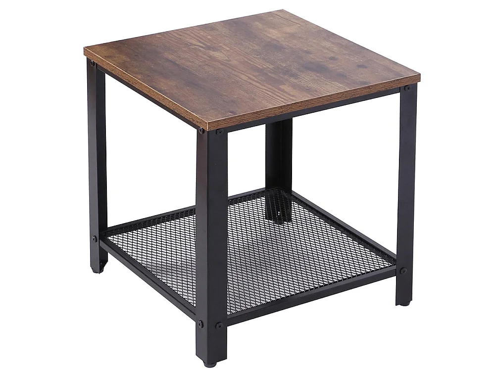 Tavolino Caffe Divano Salotto Quadrato Design Moderno Industriale Legno Metallo