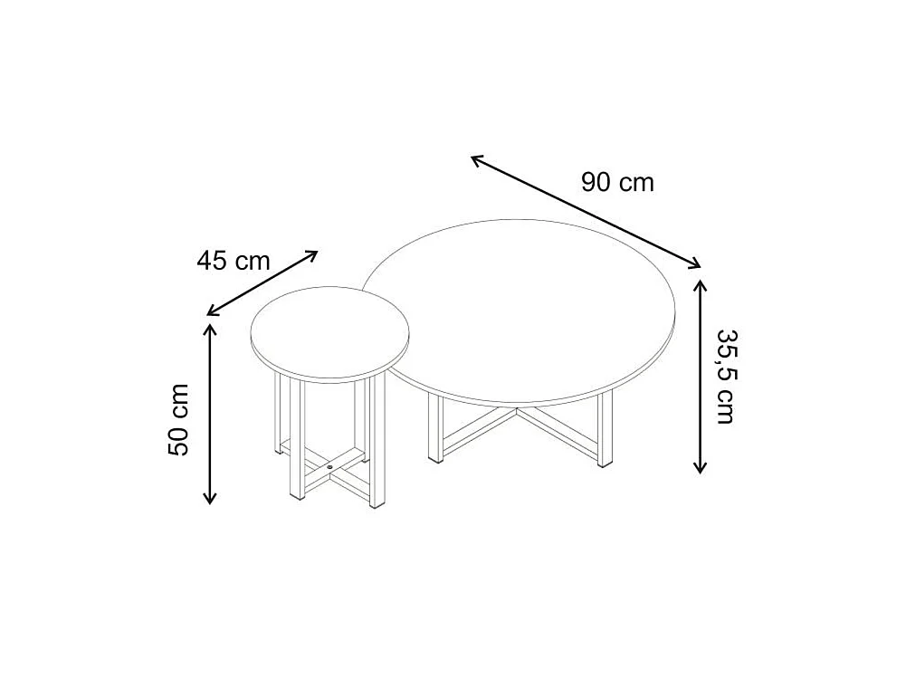 Set 2 Tavolini da Caffè per Soggiorno Bianco Design Moderno Tavolo Salvaspazio