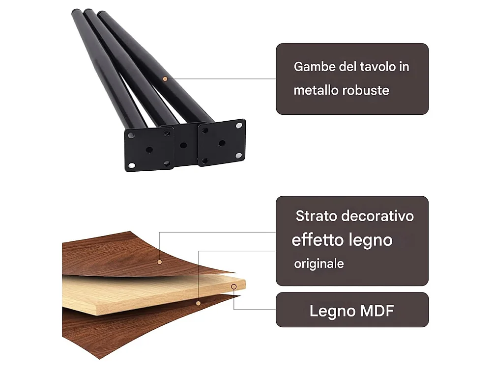 Set 2 Tavolini da Caffè Tondi Noce Design Industrial Tavoli da Soggiorno Rotondi