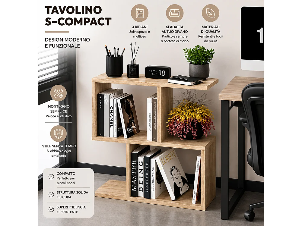 Tavolino da Caffè Rovere Tavolo S Divano Soggiorno Design Moderno 60x60x19.5 cm