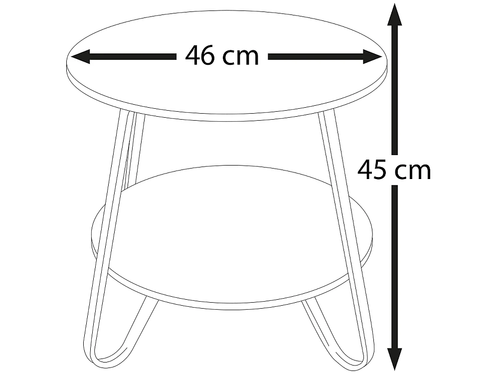 Tavolino Tavolo Moderno Design Rotondo Struttura Nera Piano Tortora Salvaspazio