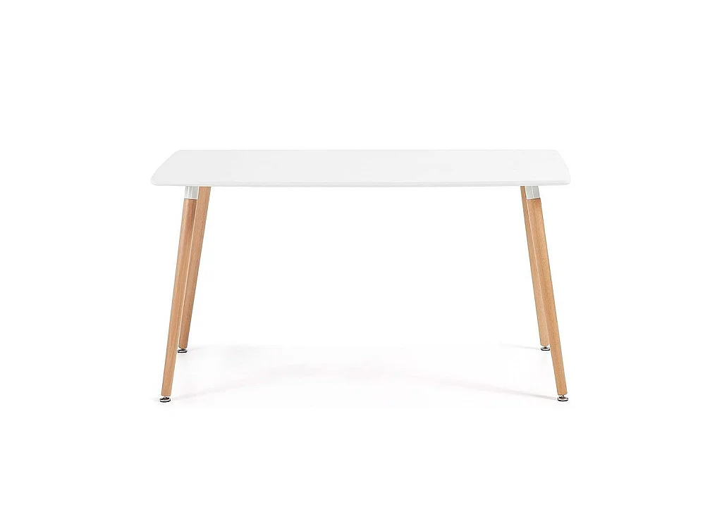 Pack de 1 mesa rectangular de 120x80x75 cm y 4 sillas Tulipa en color blanco Nórdico