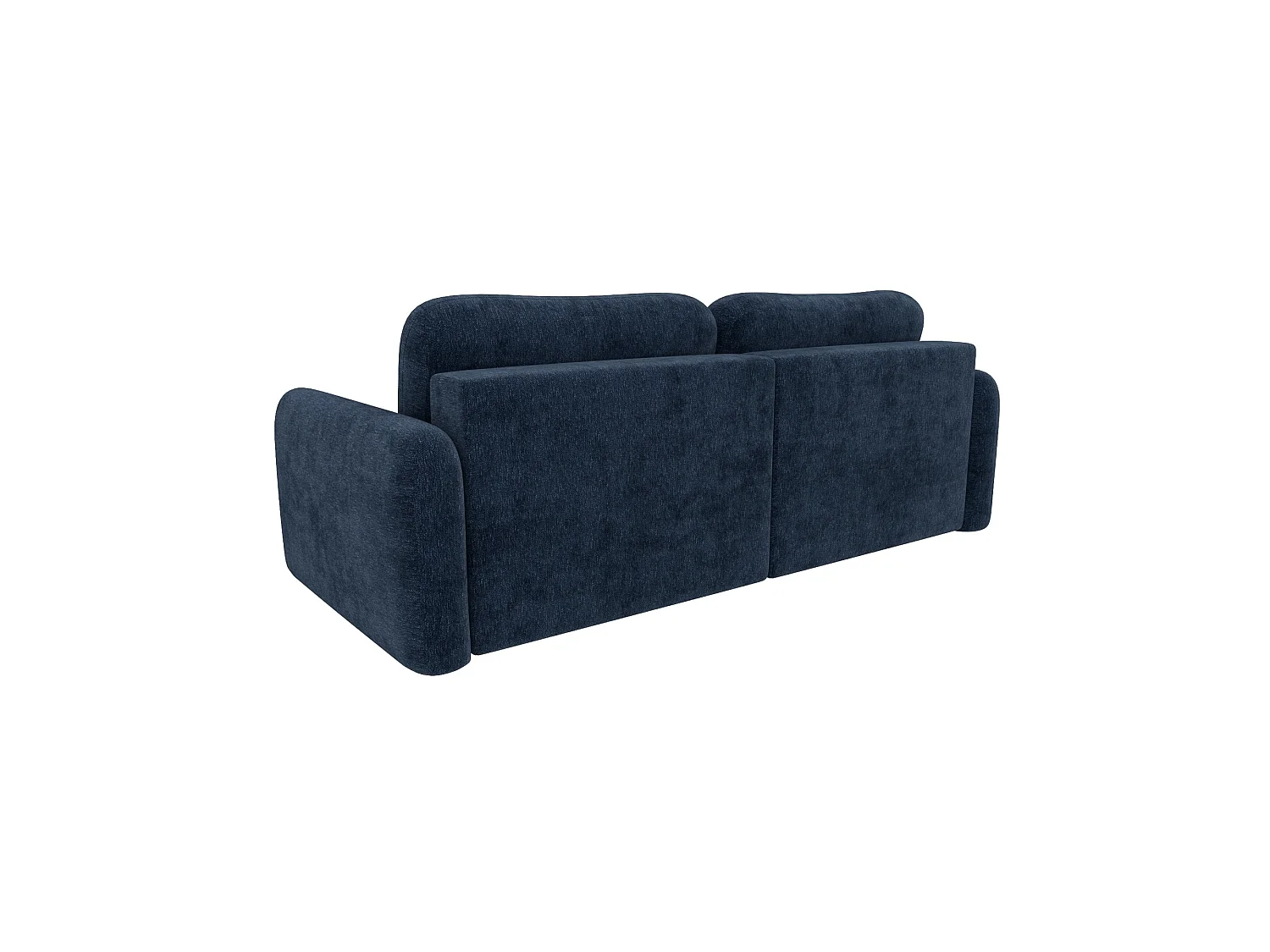 Divano angolare trasformabile ALTO L a 4 posti in ciniglia blu scuro: eleganza, morbidezza irresistibile, funzione letto e ampio vano contenitore