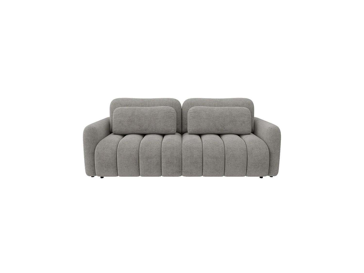 Canapé convertible 4 places SOFA ALTO en chenille gris : confort ultra moelleux, couchage pratique et grand coffre de rangement