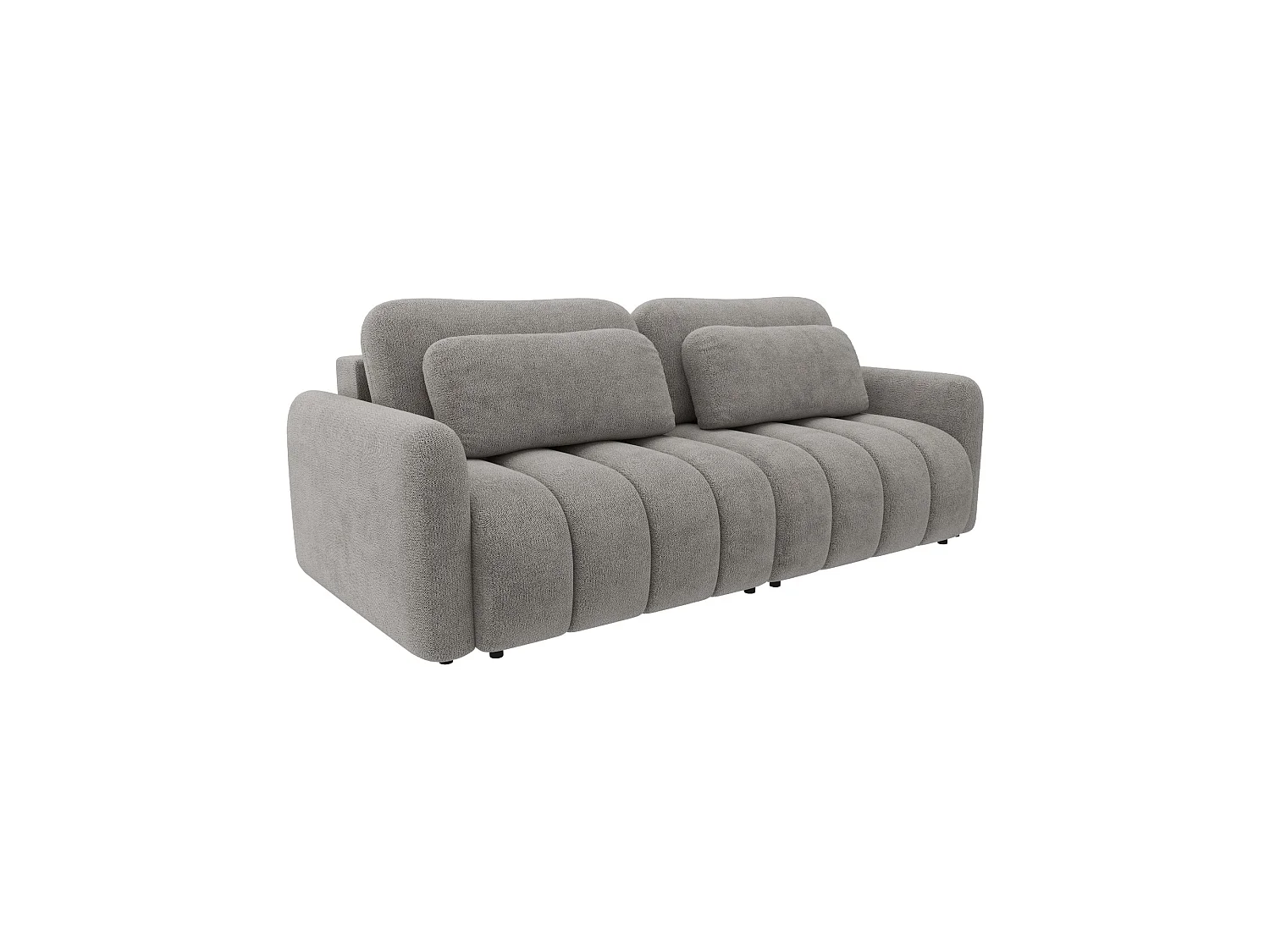 Canapé convertible 4 places SOFA ALTO en chenille gris : confort ultra moelleux, couchage pratique et grand coffre de rangement