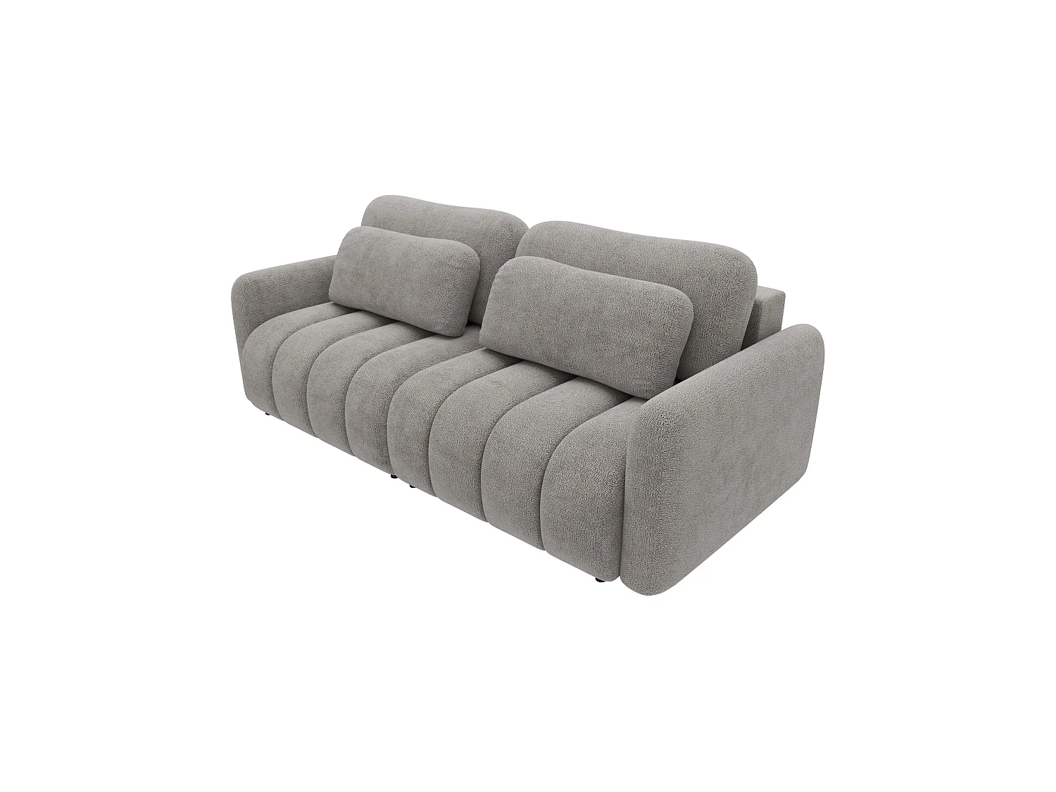 Canapé convertible 4 places SOFA ALTO en chenille gris : confort ultra moelleux, couchage pratique et grand coffre de rangement