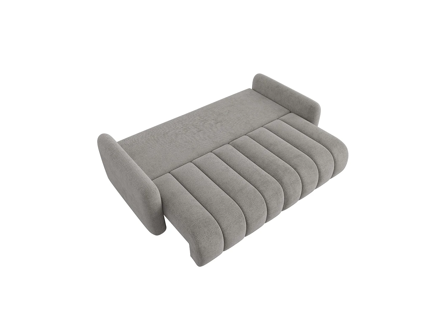 Canapé convertible 4 places SOFA ALTO en chenille gris : confort ultra moelleux, couchage pratique et grand coffre de rangement