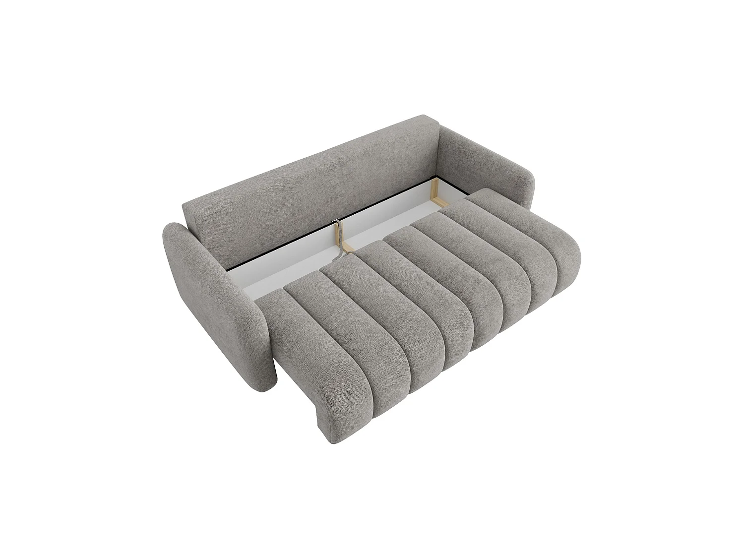 Canapé convertible 4 places SOFA ALTO en chenille gris : confort ultra moelleux, couchage pratique et grand coffre de rangement
