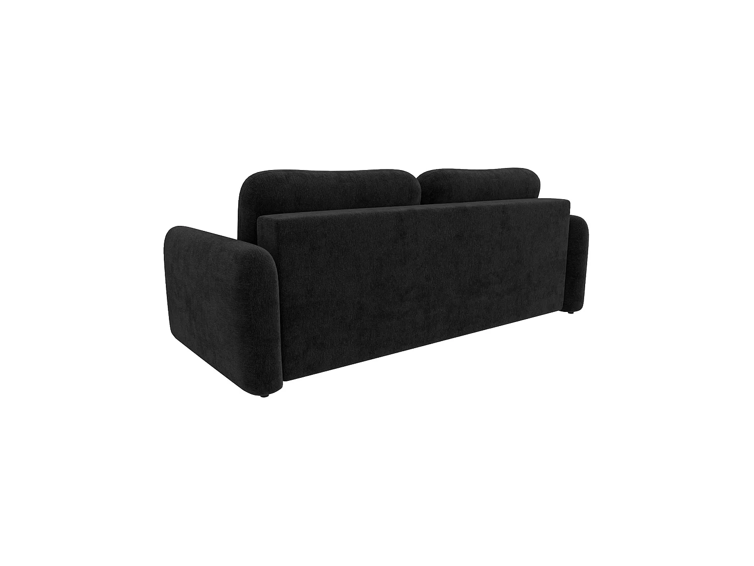 Divano letto 4 posti SOFA ALTO in ciniglia nero: comfort ultra morbido, pratica funzione letto e ampio vano contenitore