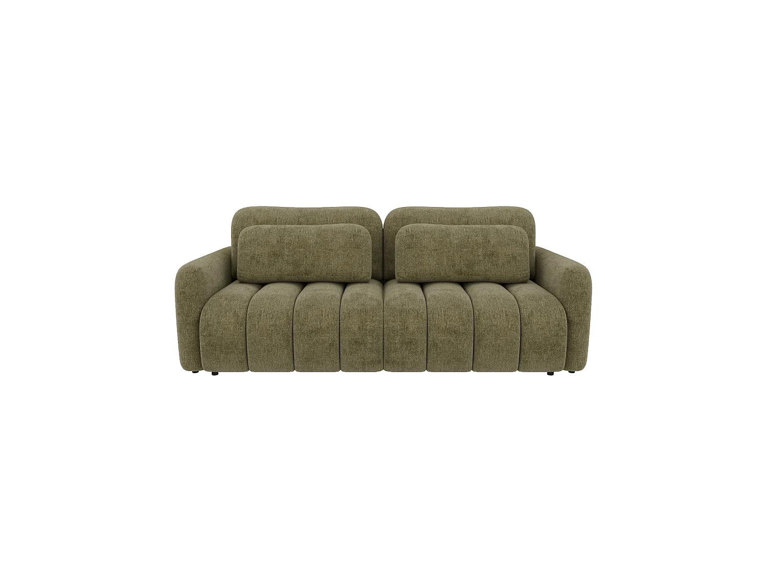 Divano letto 4 posti SOFA ALTO in ciniglia verde: comfort ultra morbido, pratica funzione letto e ampio vano contenitore