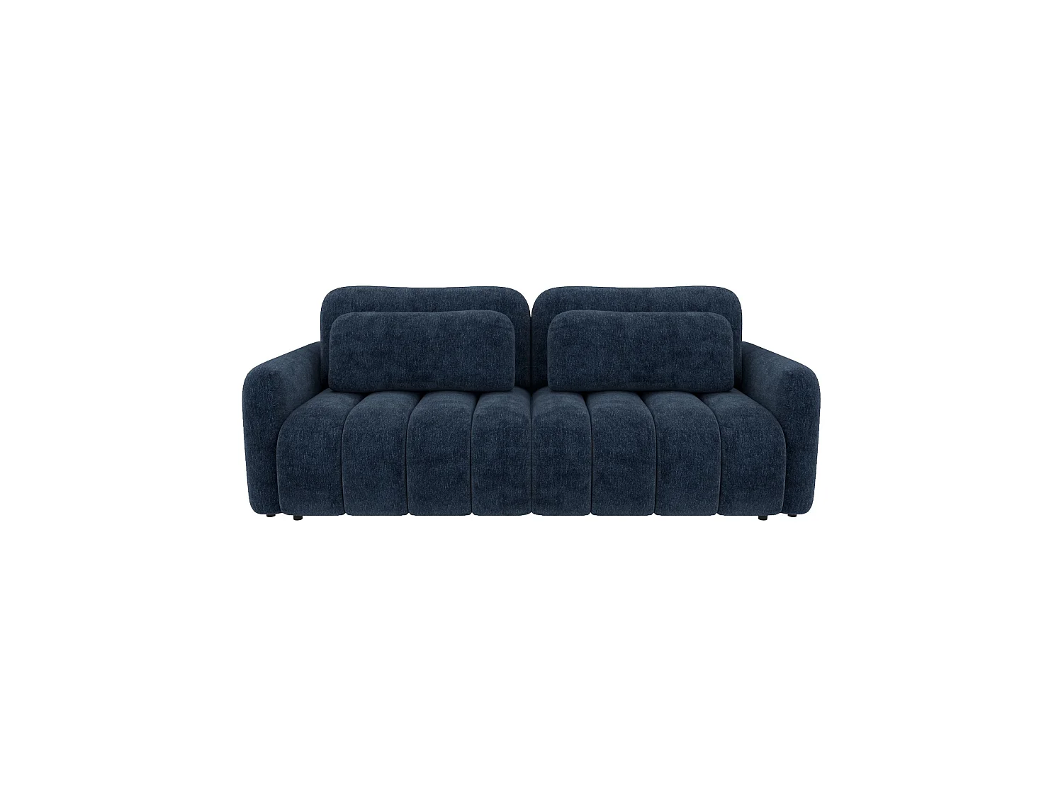 Divano letto 4 posti SOFA ALTO in ciniglia blu scuro: comfort ultra morbido, pratica funzione letto e ampio vano contenitore