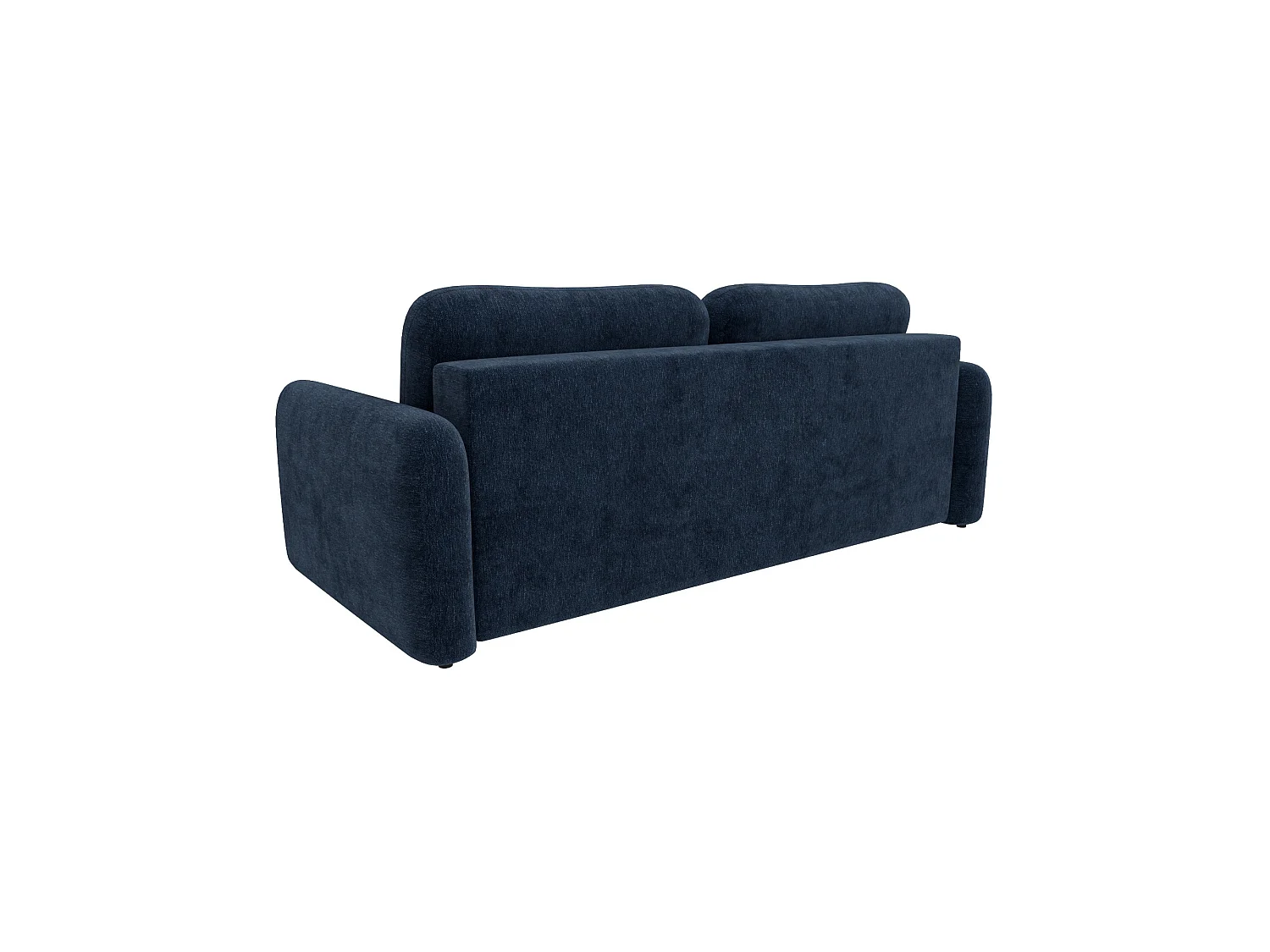 Divano letto 4 posti SOFA ALTO in ciniglia blu scuro: comfort ultra morbido, pratica funzione letto e ampio vano contenitore