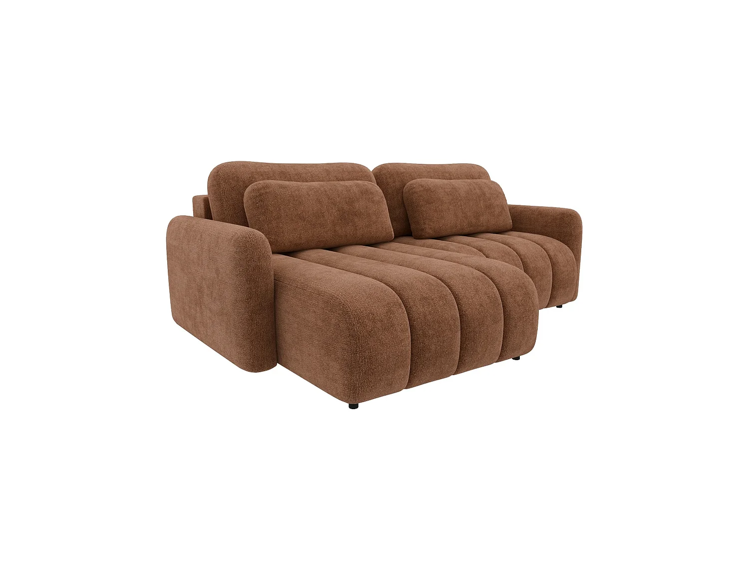 Canapé d’angle convertible ALTO L 4 places en chenille cuivré : élégance, douceur irrésistible, couchage pratique et grand coffre de rangement