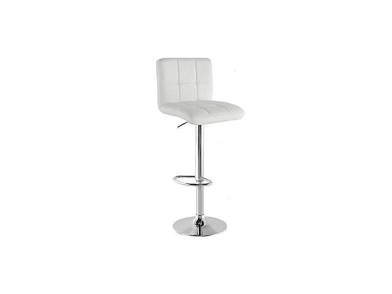 Set 2 Sgabelli da Bar Cucina Seduta Schienale in Ecopelle Bianco con Poggiapiedi