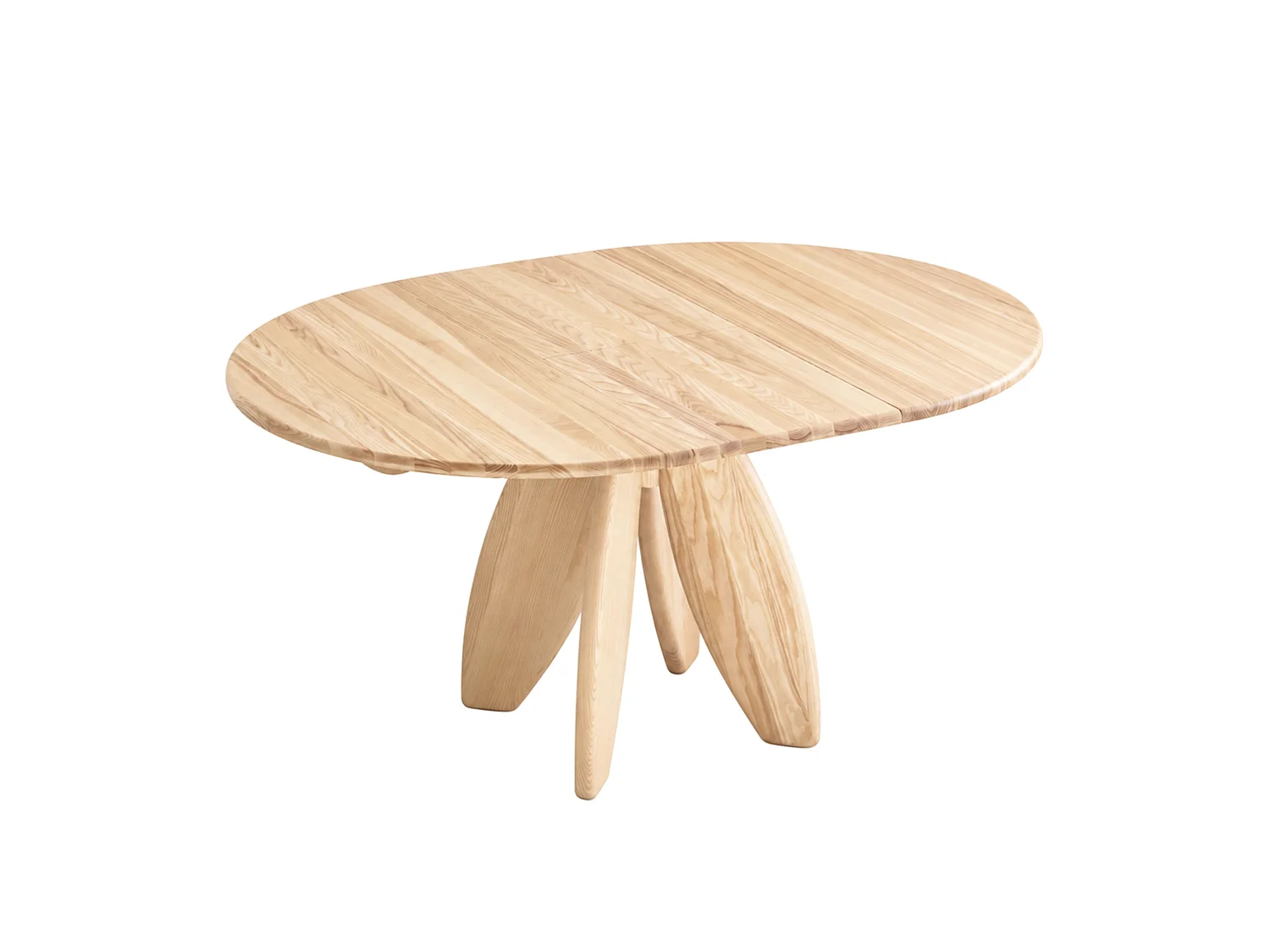 Ronde uitschuifbare eettafel 120cm 6 personen Leaves van massief hout | essenhout naturel