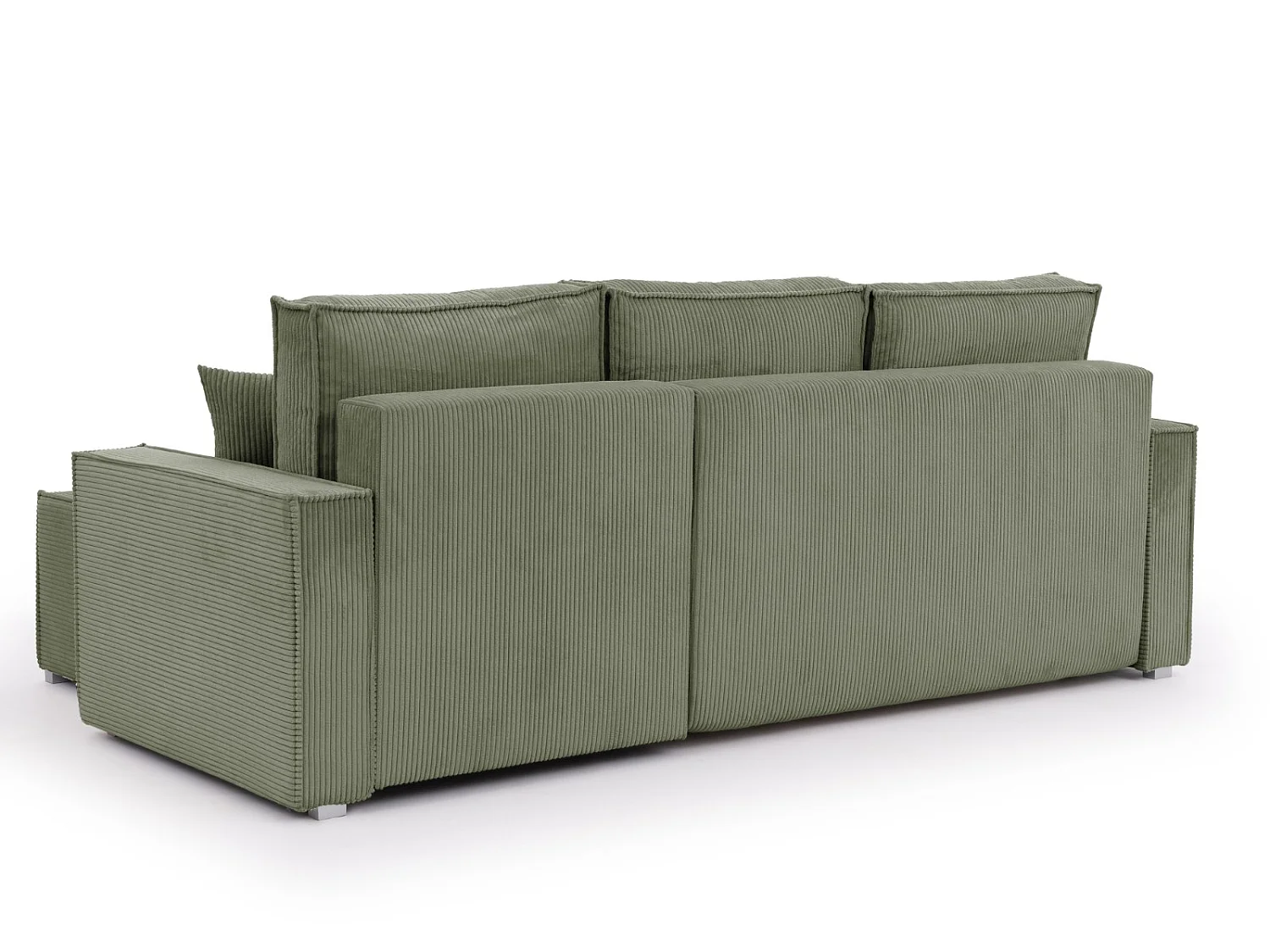 Canapé d’angle en tissu côtelé avec ressorts Bonnell, fonction couchage et coffre de rangement KORD