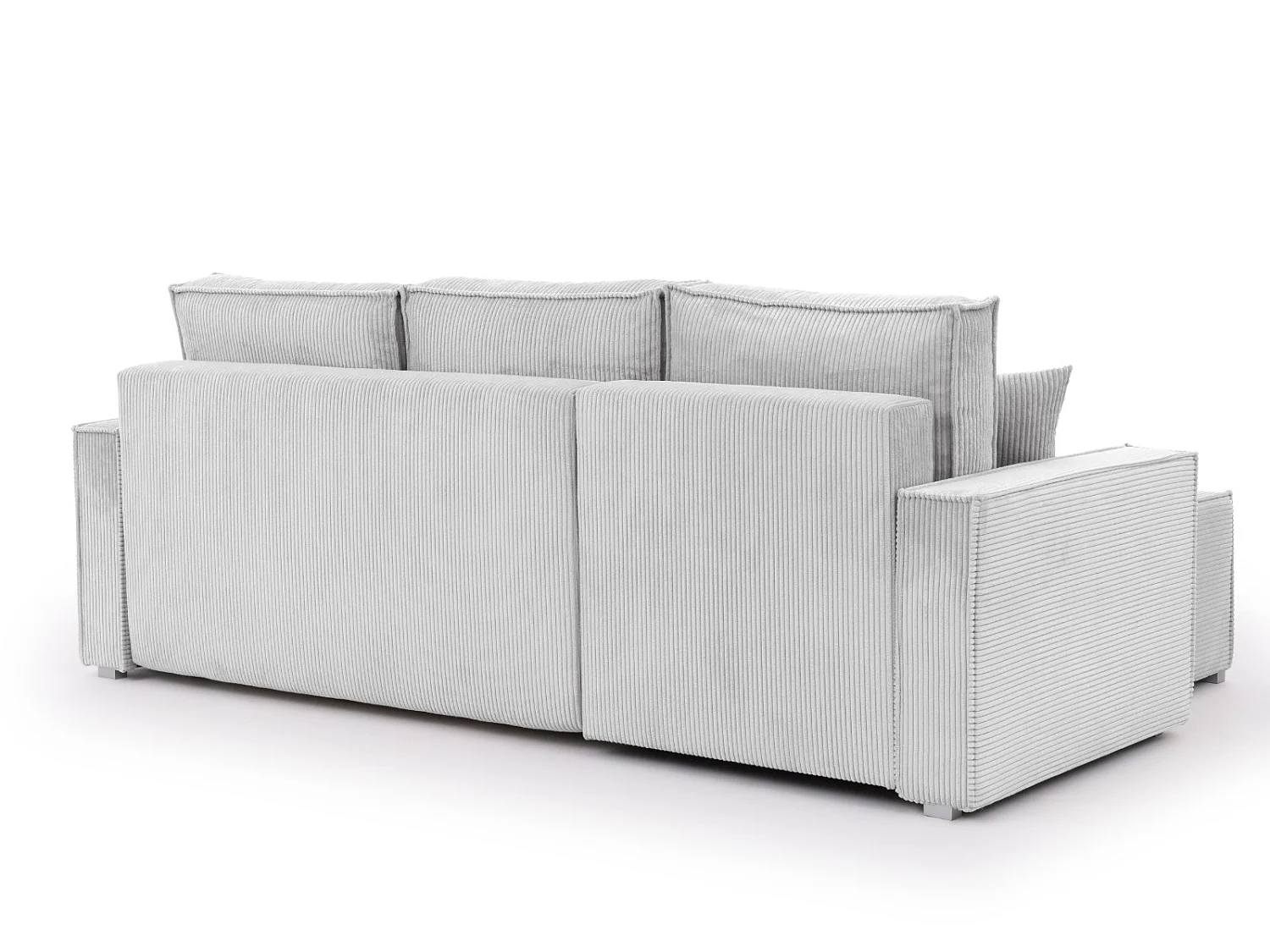 Canapé d’angle en tissu côtelé avec ressorts Bonnell, fonction couchage et coffre de rangement KORD