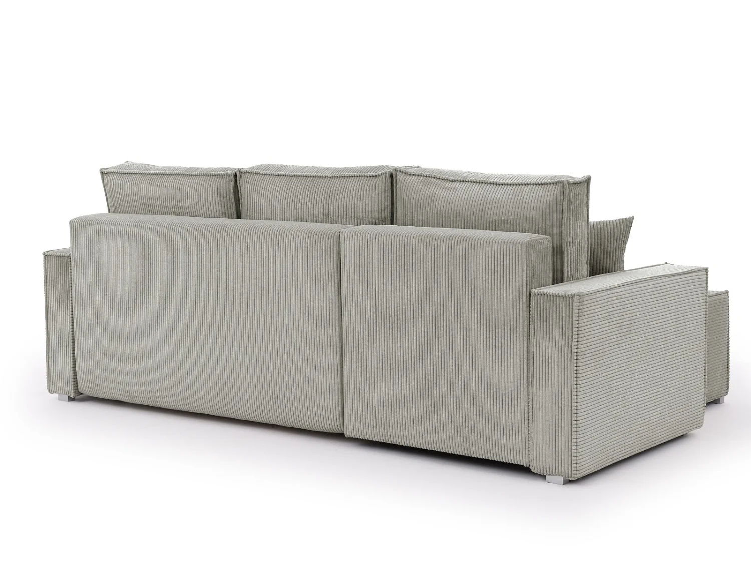 Canapé d’angle en tissu côtelé avec ressorts Bonnell, fonction couchage et coffre de rangement KORD