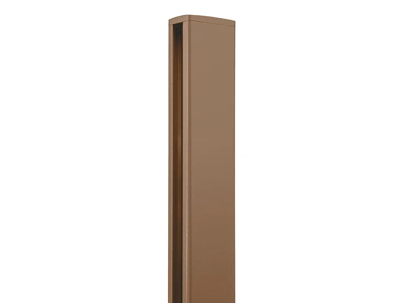 Kit complet clôture composite et aluminium à sceller H 1m80 L 16m20 marron teck