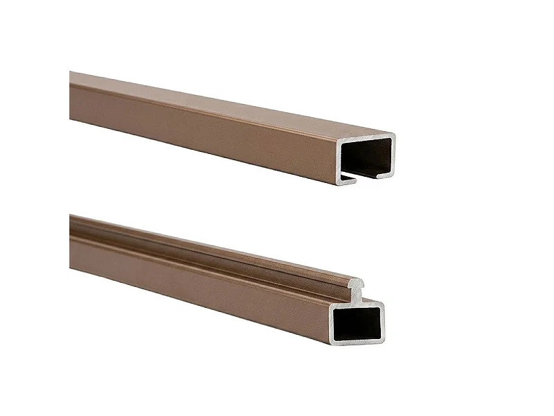 Kit complet clôture composite et aluminium à sceller H 1m80 L 5m40 marron teck