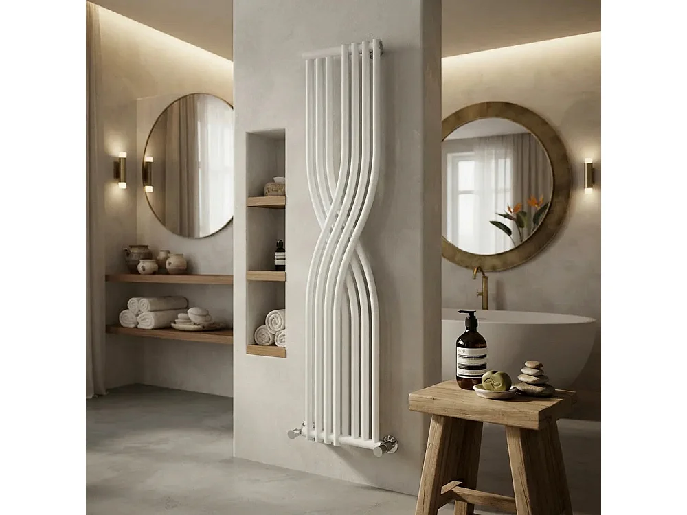 Tempo Style - Toalheiro aquecido 1775x450mm | 714W | Radiador de 8 elementos 2436BTU - Branco