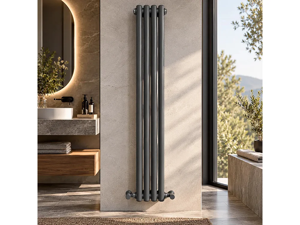 Tempo Style - Radiador vertical 1800x198mm | 639W | 2318BTU com 4 elementos - Antracite