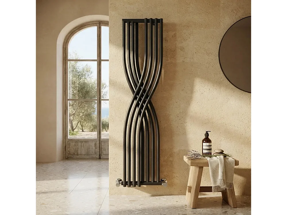 Tempo Style - Toalheiro aquecido 1775x450mm | 714W | Radiador de 8 elementos 2436BTU - Antracite