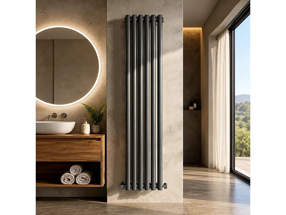 Tempo Style - Radiador vertical 1800x287mm | 959W | 3478BTU com 6 elementos - Antracite
