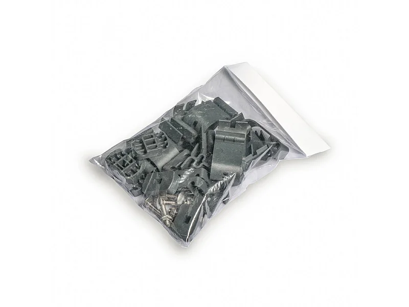 Kit complet grillage rigide gris anthracite L 20m fil 4/5mm 1m98 avec sous bassement béton occultant bois composite gris