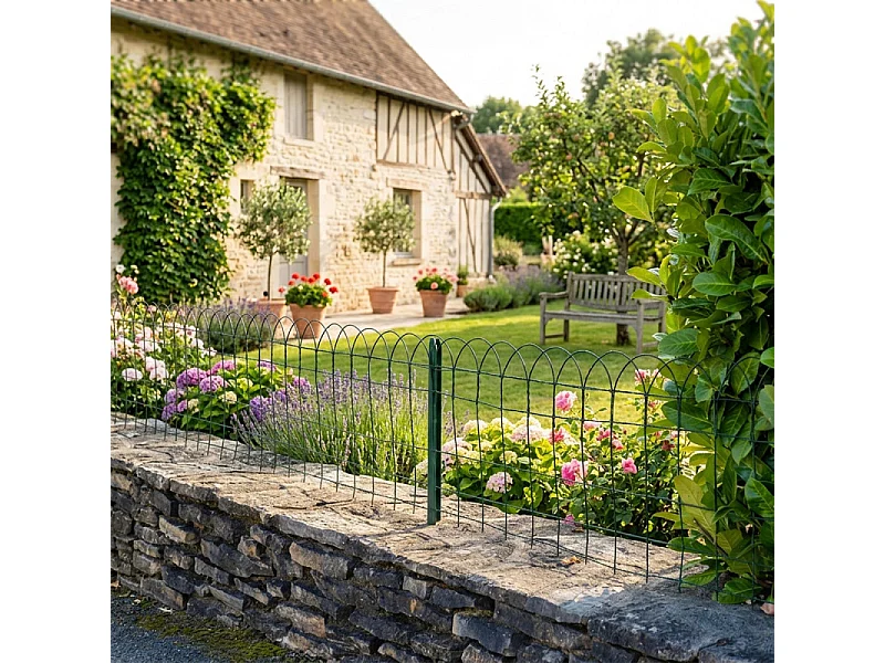 Bordure parisienne en acier galvanisé H 40cm L 10m