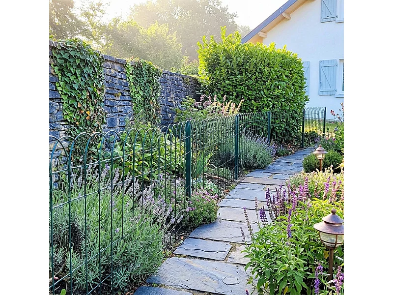 Bordure parisienne en acier galvanisé H 40cm L 10m