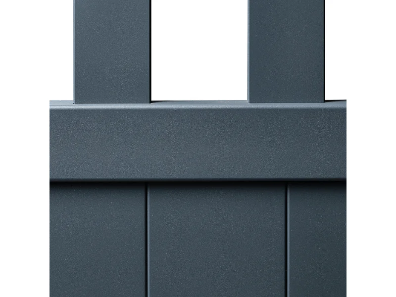 Portail battant aluminium semi ajouré H 1m60 x P 3m50 Gris anthracite