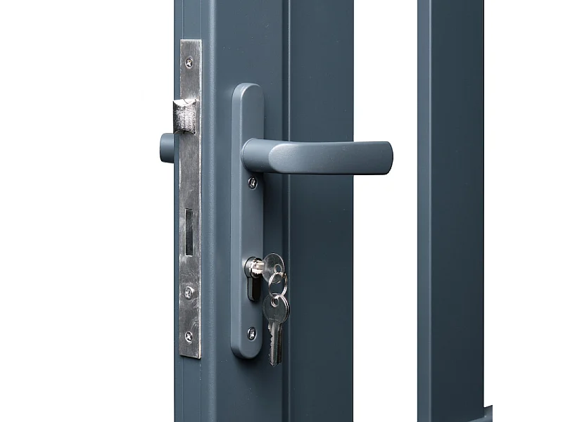 Portail battant aluminium semi ajouré H 1m60 x P 3m50 Gris anthracite