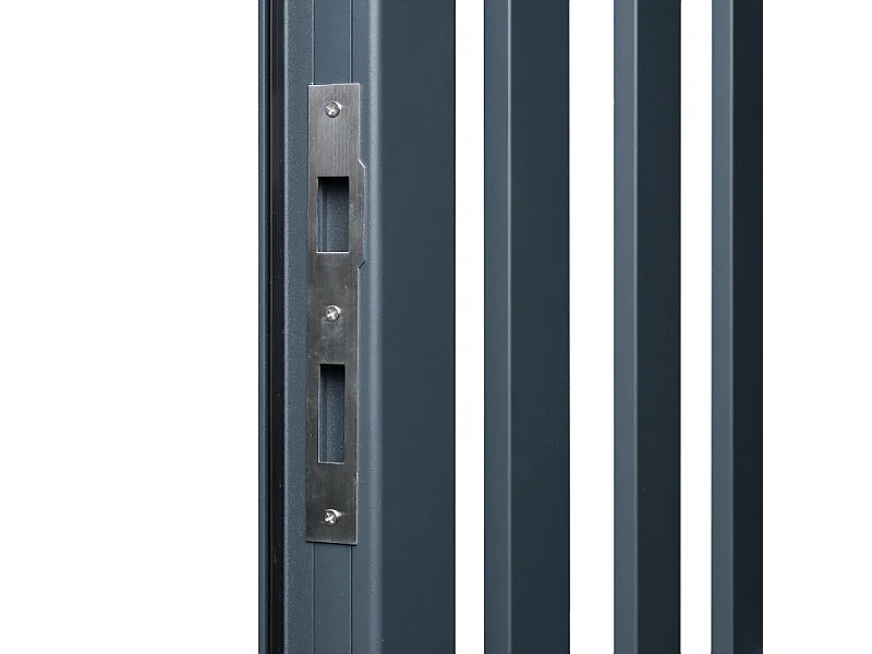 Portail battant aluminium semi ajouré H 1m60 x P 3m50 Gris anthracite