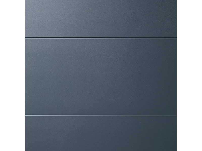 Portail battant aluminium plein lame XXL H 1m80 x P 3m50 Gris 7016