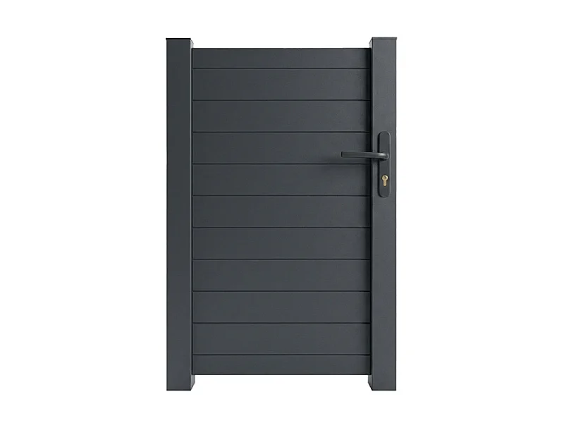 Portillon en aluminium plein lame XL H 1m80 x P 1m Gris 7016