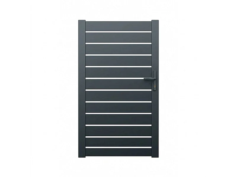 Portillon en aluminium ajouré H 1m60 x P 1m Gris 7016