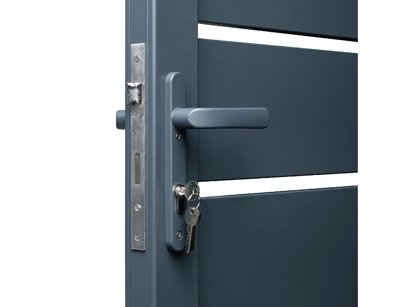 Portillon en aluminium ajouré H 1m60 x P 1m Gris 7016