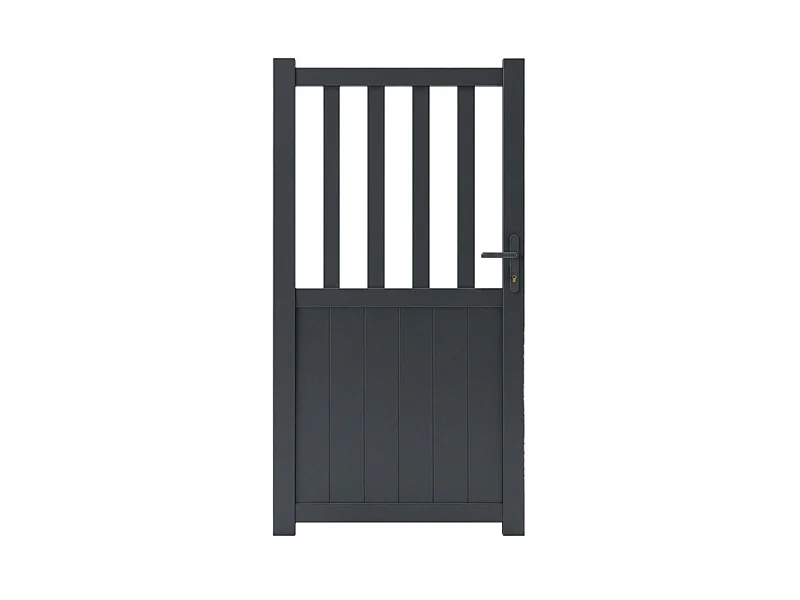 Portillon en aluminium semi ajouré H 1m60 x P 1m Gris 7016