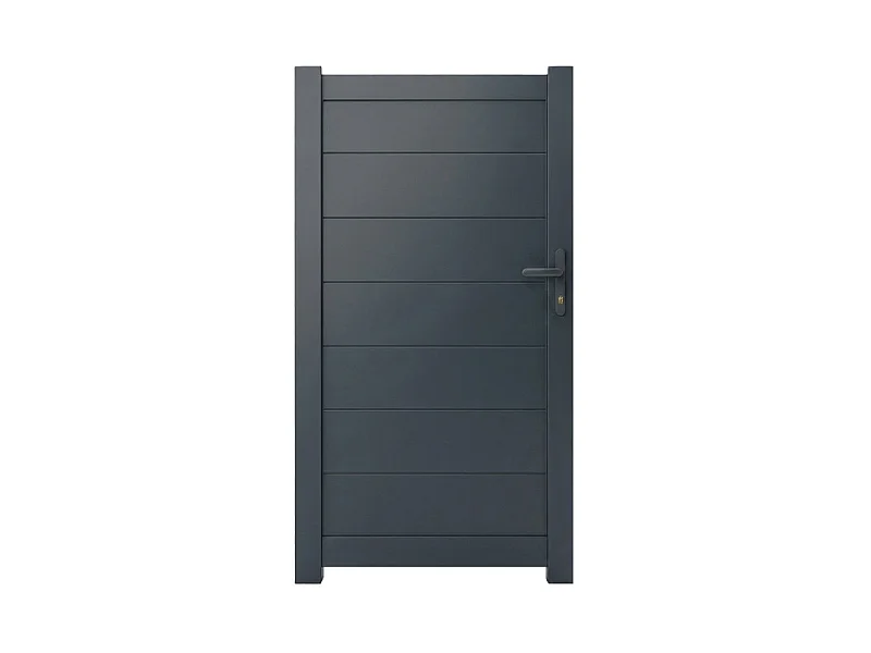 Portillon en aluminium plein lame XXL H 1m60 x P 1m Gris 7016