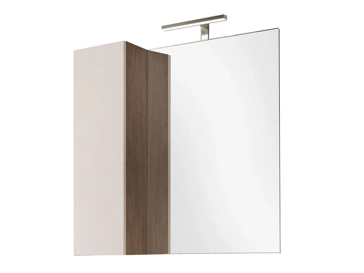 ARTURO - Meuble avec vasque 78cm + Miroir Cachemire et aspect bois Mercure