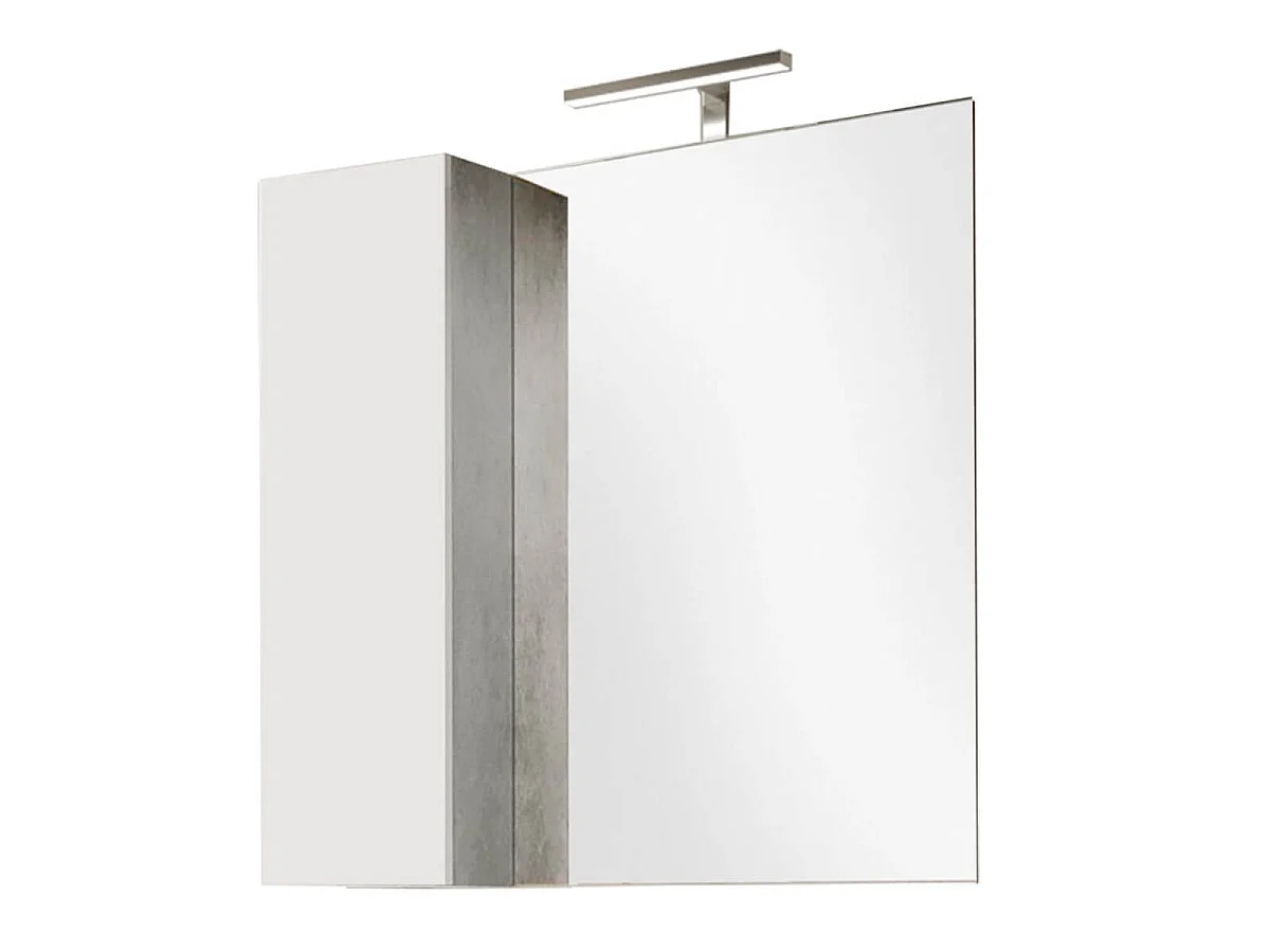 ARTURO - Meuble avec vasque 78cm + Miroir blanc et aspect béton